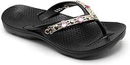 Chinelo Bordado Feminino Ortopédicos Esporão Confortável Resintente Macio Elegante 018