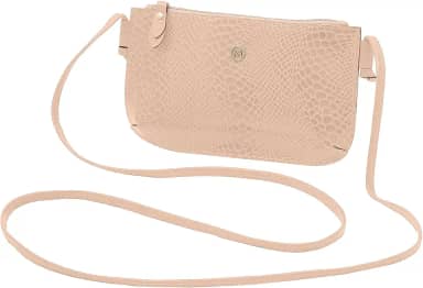 201A Bolsa Feminina Transversal de Couro Bovino Legítimo c/Acabamento Anaconda