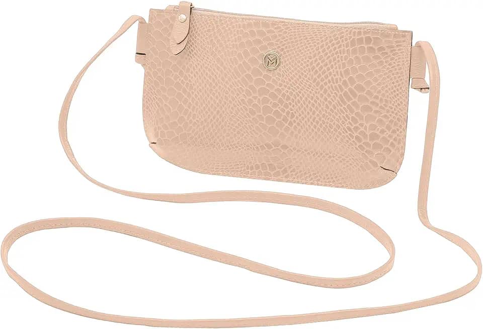 201A Bolsa Feminina Transversal de Couro Bovino Legítimo c/Acabamento Anaconda