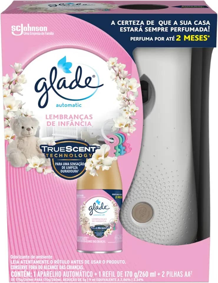 Glade Aromatizador de Ambiente Automático, Lembranças de Infância, Kit Aparelho e Refil 260ml