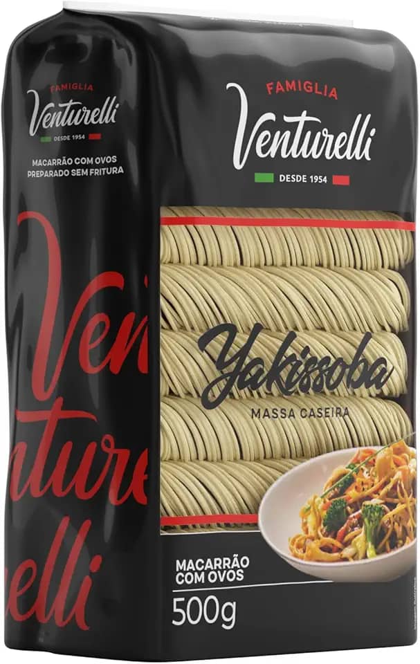 Massa Tipo Caseira Yakissoba Famiglia Venturelli 500g - Feita sem processo de fritura