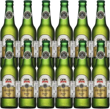 Pack 12 unidades Cerveja Puro Malte German Lager teor 5% 355ml sem glúten Opa Bier