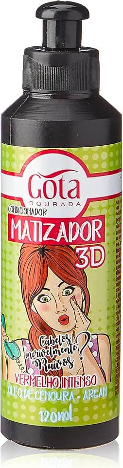 Matizador 3D Vermelho Intenso Linha 120 Ml, Gota Dourada