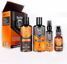 Kit Barba Completo Balm, Tônico Crescimento, Shampoo e Óleo Perfumado
