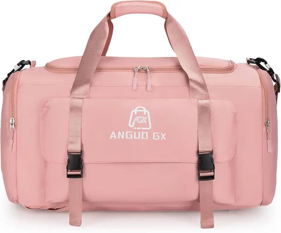 Angoo GX Bolsa de Viagem Grande, 40 L, 5 Compartimentos com Zíper, Poliéster Resistente, Alças Removíveis, Azul Marinho