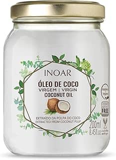 Inoar, Óleo de Coco Extra Virgem, Hidratação Profunda, Força e Nutrição para Todos os Tipos de Cabelos, Vegano e Botânico - 200ml