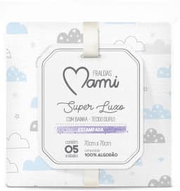 Papi Textil Fralda Super Luxo Mami C/ Bainha Estampada 70Cm X 70Cm Contem 05 Un
