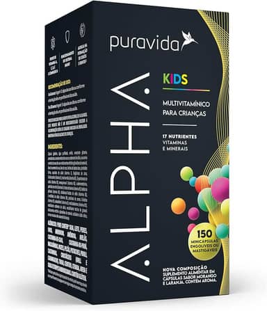 Puravida Vitaminas para Crianças Alpha Kids 150 Minicápsulas Mastigáveis