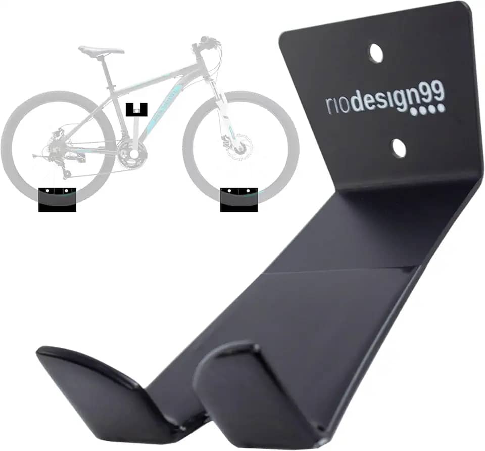 rio design99 – suporte de bicicleta parede horizontal preto - speed, mtb, mountain, suporte bike, gancho, suporte pneu