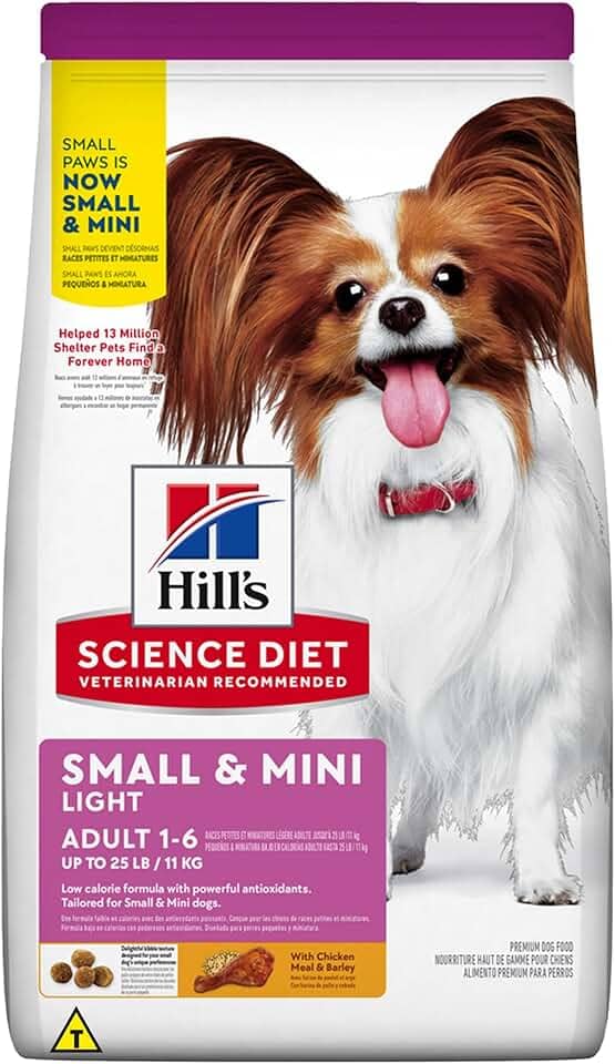 Ração Hill's Science Diet Light com Baixas Calorias Pequenos e Mini para Cães Adultos Sabor Frango 2.04kg