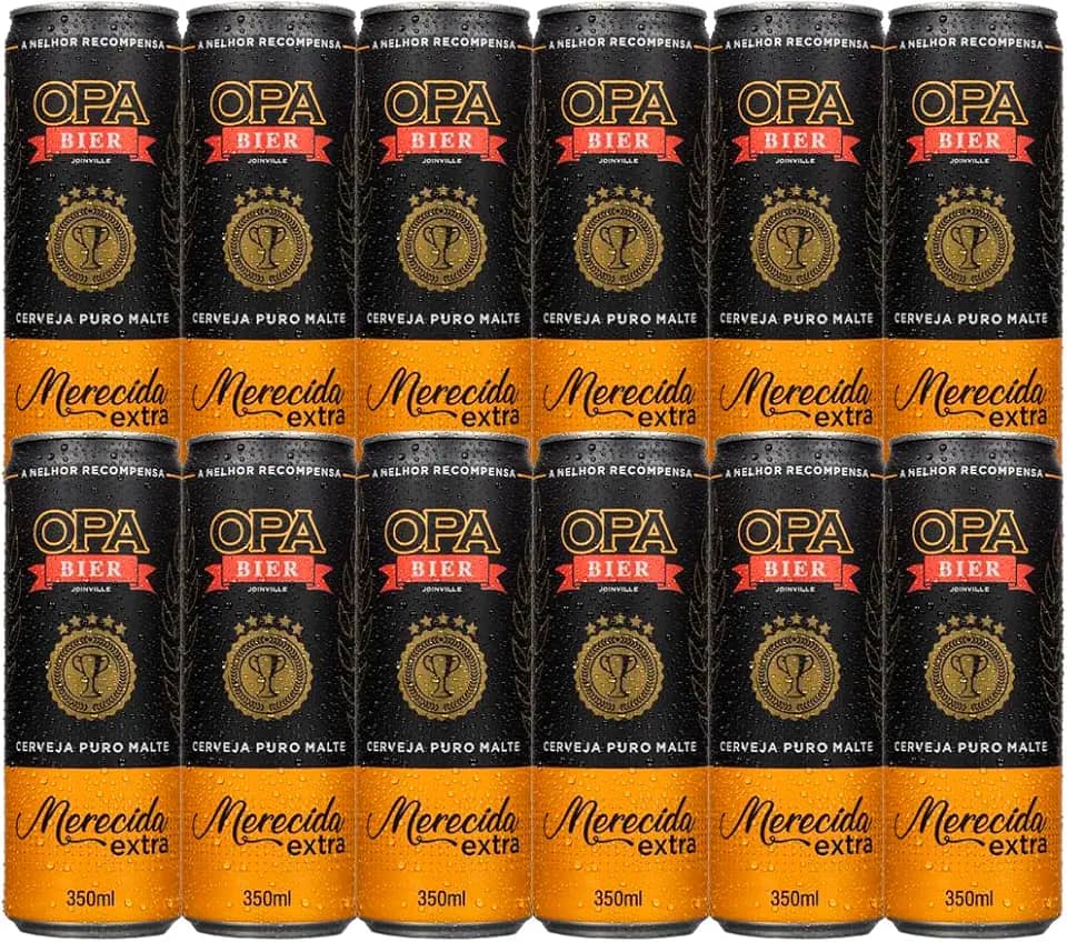 Pack 12 unidades Cerveja Puro Malte Merecida Extra teor 5% 350ml Opa Bier
