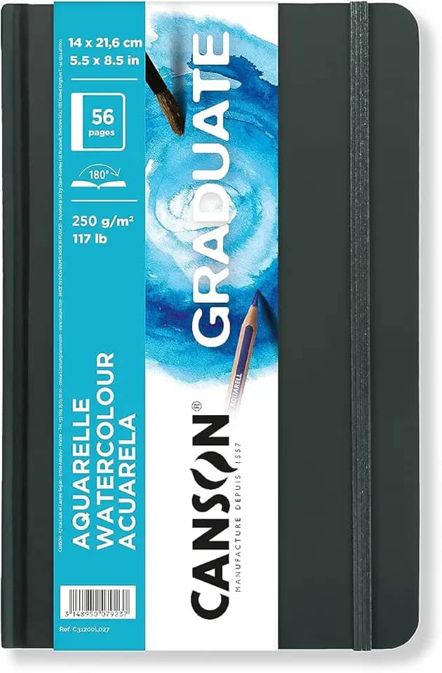 CANSON Graduate Artbook Aquarela, 14 x 21,6cm, 250 g/m², 28 folhas