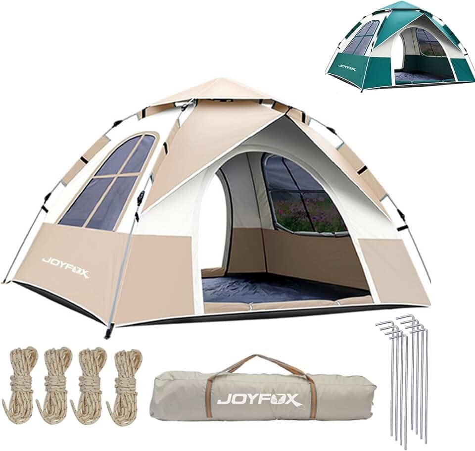 Barraca Camping Autoamatica Impermeavel 3-4 Pessoas 210 * 200 * 130cm, Praia Acampamento Duas Portas E Duas Janelas, Ventilação De Quatro Lados