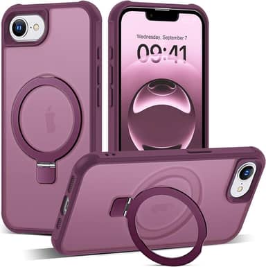 Capa compatível com iPhone 2025 com suporte magnético invisível O-Ring Capa translúcida de grau militar para iPhone 2025 de 6,1 polegadas [Compatível com MagSafe] [Ótima sensação de aderência],