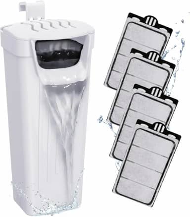 GOZILLA Filtro para tanque de tartaruga 74 GPH, tanque de tartaruga de baixo nível de água 3,5 W filtros de aquário para tanques pequenos de até 48 litros incluem 4 cartuchos de reposição. (branco)