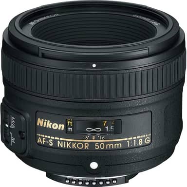 Nikon Lente AF-S FX NIKKOR 50 mm f/1.8G com foco automático para câmeras Nikon DSLR