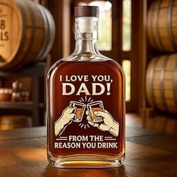 Pawfect House Da razão pela qual você bebe uma garrafa de uísque, presentes de aniversário para pais da filha e filho, decantador de uísque bourbon para homens, melhores presentes para pais de todos