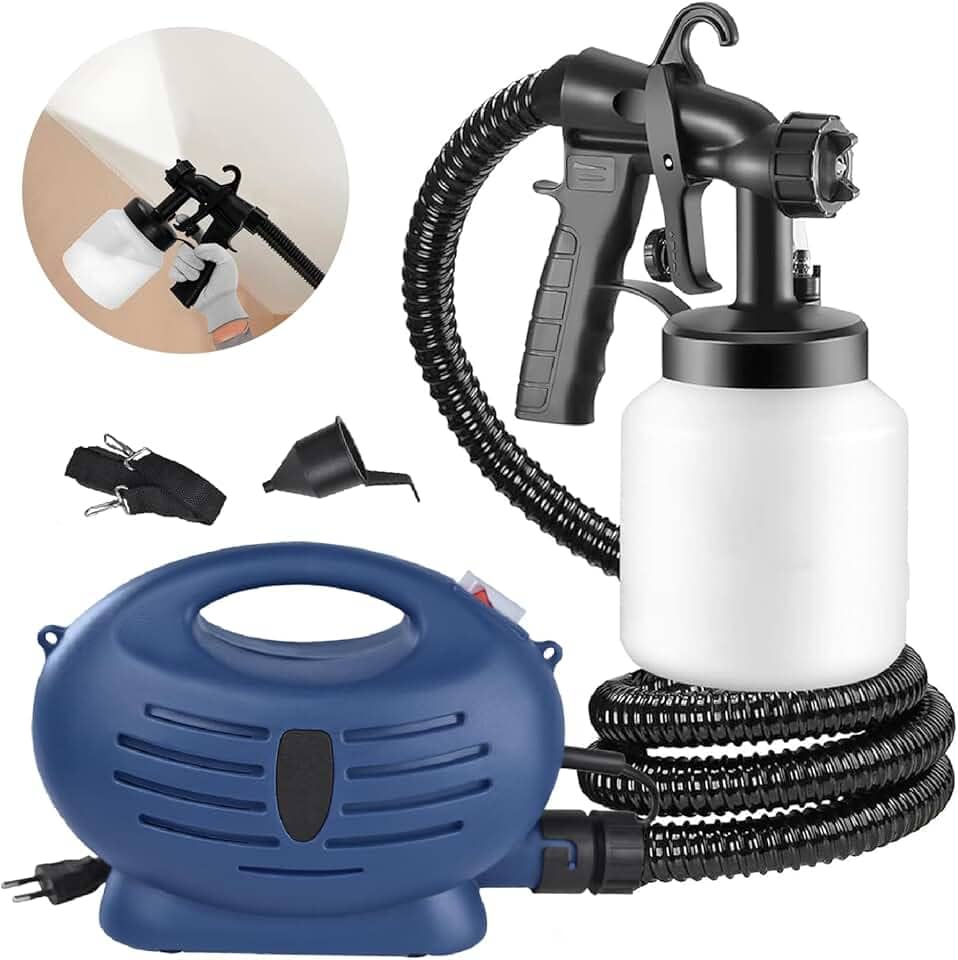 HOLTTER Pistola Eletrica de Pintura Pistola Pulverizadora Profissional de Tinta Máquina de Pintar Parede Compressor Tinta Portátil 650W Mangueira Espiral Pistola de Pintura com Acessórios (220, Volts)