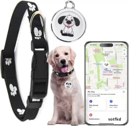 Dog Tracker GPS-GPS Coleira para cães - Rastreador GPS para cães | Android e iOS Universal | Sem taxa mensal | À prova d'água | Funciona com qualquer coleira