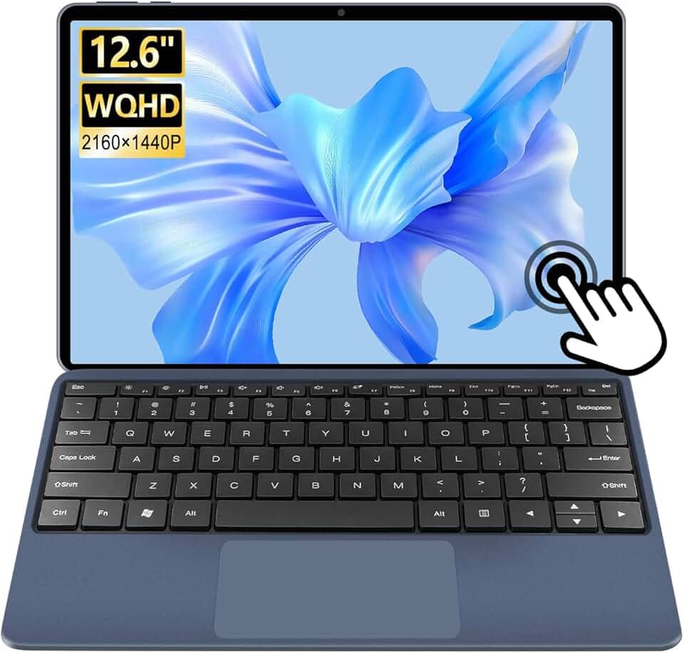 VGKE Laptop Magicbook 2 em 1 com tela sensível ao toque, tablet e laptop WQHD de 12,7 polegadas 2160x1440, Intel Core i5-10210Y, Quad Core 4GHz, 8GB RAM, SSD de 512 GB, cinza titânio