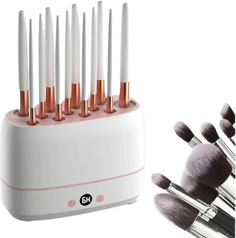 BC BORA COLEGA SHOP, Limpador de Pincéis de Maquiagem Secador para Pincéis e Esponjas de Maquiagem Capacidade 12 Pincéis, 2 Esponjas