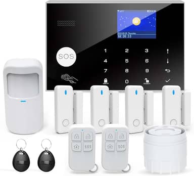 Sistema De Alarme Com Alerta Aplicativo Telefone, Segurança Residencial Wi-Fi Faça Você Mesmo, Kit 12 Peças Detector Movimento, Sensor Porta, Controle Remoto, Sirene, Compatível Alexa E Googl