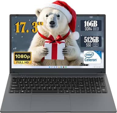 Laptop – laptop, laptop de 17 polegadas, 16 GB DDR4 RAM 512 GB SSD, Celeron N5095, computadores com Win 11, tela 1920 x 1080, Tipo-C, HD para empresas e estudantes HDMI, USB 3.0, tipo C