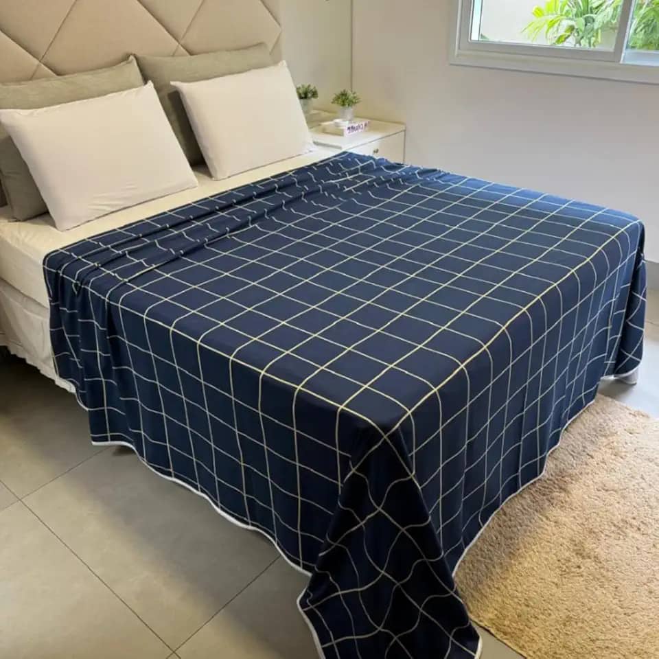 Lençol Casal Sem Elástico Malha Estampada 100% Algodão Para Se Cobrir 2,20 x 2,20m Toque Macio, Conforto e Durabilidade Cozzilar (Modelo 13)
