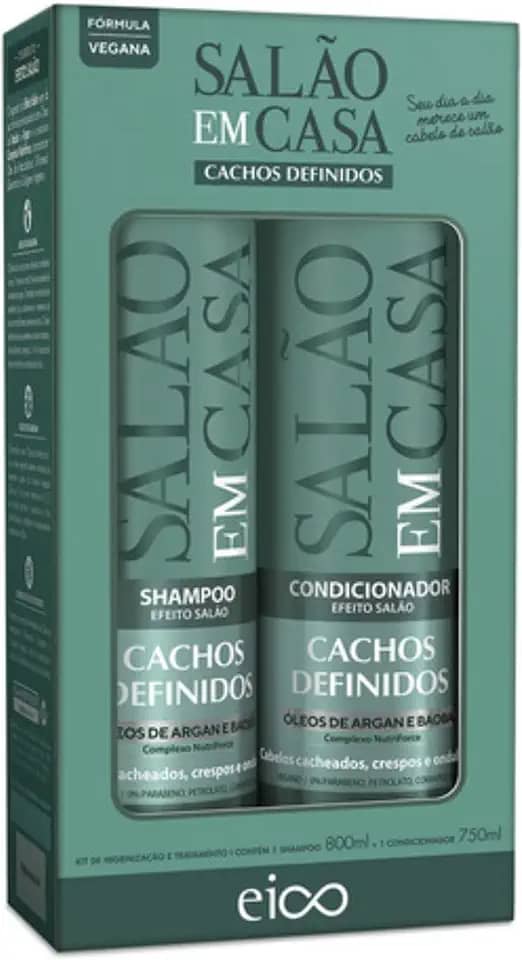 Eico Kit Salão em Casa Cachos Definidos Shampoo 800ml + Condicionador 750ml