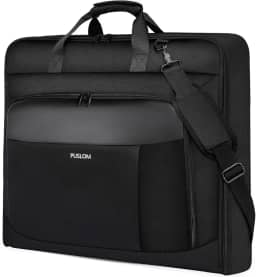 Bolsa de vestuário de viagem para homens grande bolsa de mão de 101 cm até 3 ternos para viagens de negócios, mala suspensa 2 em 1 para viagem, bolsa dobrável para laptop de 15,6 polegadas, preta