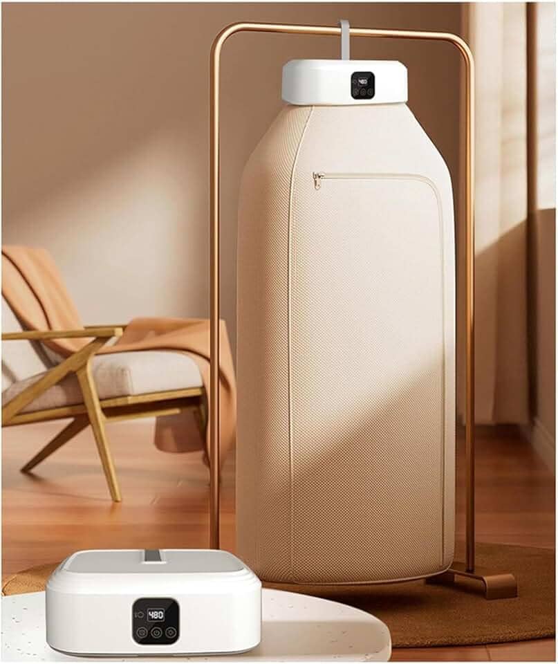 Secador de roupas, Mini Secador para Roupas, Secadora de Roupas, Secador, Secador Portatil, com Função de Temporizador e 2 Níveis de Aquecimento, Design de Tensão Ampla, Adequado para 110V ~ 220V