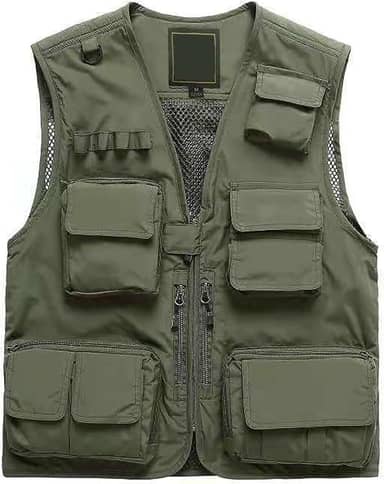 Colete masculino casual para atividades ao ar livre, com vários bolsos, colete de pesca, tamanho grande