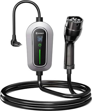 Carregador Portátil para Carro Elétrico BYD GWM VOLVO CHERY TOYOTA, 3,5kW, Bivolt 110v 220v, 6 metros, Wallbox, LED indicador, Tela TOUCHSCREEN