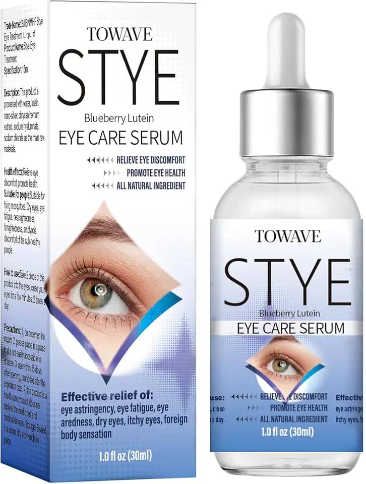TOWAVE Tratamento Para Terçol Nos Olhos, Soro Natural Em Gotas Alívio De Terçol, Calázio E Blefarite, Removedor Rápido Restaurar A Saúde Da Pele (1 Fl Oz) (Pacote Com 1), Original)
