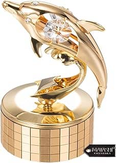 Presentes para a mãe – Caixa de música – You are My Sunshine com golfinho cravejado de cristal banhado a ouro 24K, melhor presente para o dia das mães, aniversário, aniversário Matashi