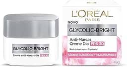 L'Oréal Paris Glycolic-Bright, Creme Anti-Marcas Dia FPS 30 com Ácido Glicólico e Niacinamida para Redução de Manchas e Uniformização da Pele, 49g
