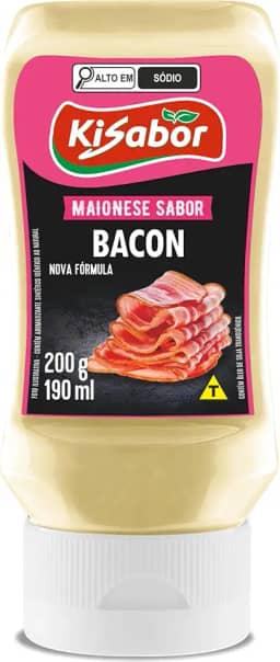 Maionese, Sabor Bacon, Kisabor, 200 Gramas