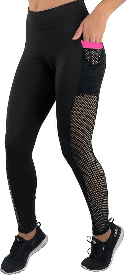 Calça Legging Com Bolso Fristyle Academia Suplex Microfibra Feminina
