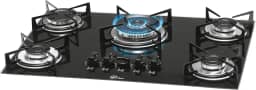 FISCHER COOKTOP À GÁS 5 BOCAS TRIPLA CHAMA MESA VIDRO PRETA BIVOLT 1743-5733
