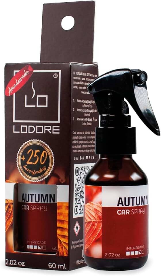 Aromatizante Automotivo Lo Car Spray – Perfume Automotivo Prático e Eficiente, Cheirinho Duradouro para Carros, Ideal para Refrescar o Interior do Veículo com Aromas Suaves e Sofisticados (Autumn)