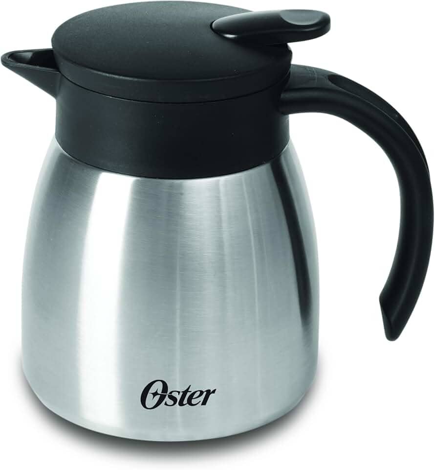 OSTER GARRAFA TÉRMICA EM AÇO INOX 500ML CASSELBECK – CORPO E CÁPSULA EM AÇO INOXIDÁVEL E TAMPA COM ALÇA EM BAQUELITE