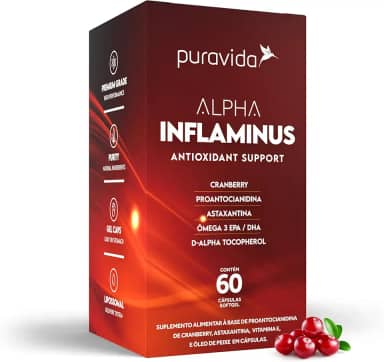 Puravida Vitaminas e Antioxidantes Alpha Inflaminus Ômega 3 60 Cápsulas