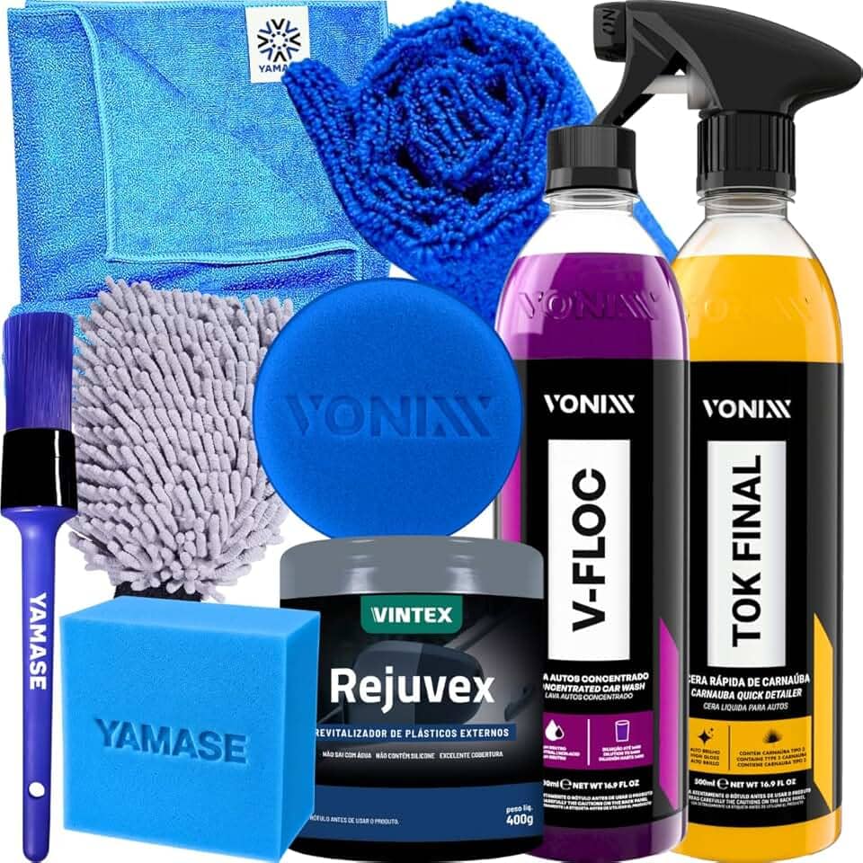 Poduto Para Lavar Moto Carro autos em Geral Shampoo V-floc Cera Liquida Tok Final Rejuvex Luva Pano Vonixx