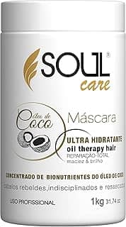 Máscara de Hidratação Óleo para Cabelo de Coco Soul Care Profissional | Cronograma Capilar Pós-Química (1kg)