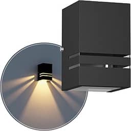 Arandela Externa 2 Frisos 1 Foco Alumínio Luminária de Parede E27 MF144 (Preto)