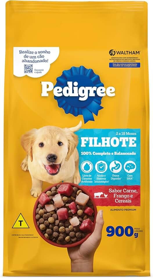PEDIGREE Ração Carne Frango e Cereais Cães Filhotes 900 g