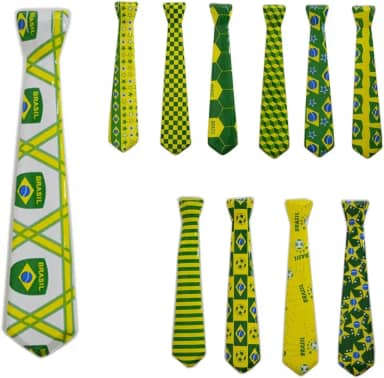 Gravata Kit 24 Unid Carnaval Festa Copa Do Mundo Brasil Jogo (2014-F)