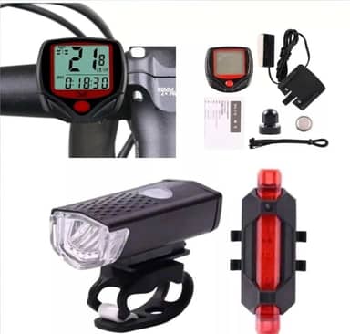 Velocímetro, Lanterna E Farol Bicicleta Bike Luz Ultra Led A Prova D'agua Bicicleta Digital