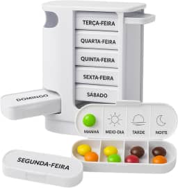 Porta Comprimido Torre com Gavetas para Organização Semanal Remédio
