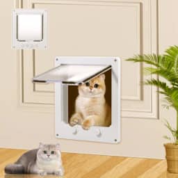 KTZCTPCA Porta para gatos, 29,5 cm x 23,6 cm/22 x 19 cm, porta grande para gatos com bloqueio em 4 vias, porta para animais de estimação à prova de intempéries, fácil instalação para porta interna
